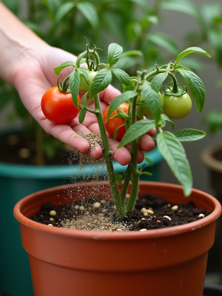 Demonstration of different watering solutions for container gardens, featuring both simple self-watering containers and automated drip irrigation systems.