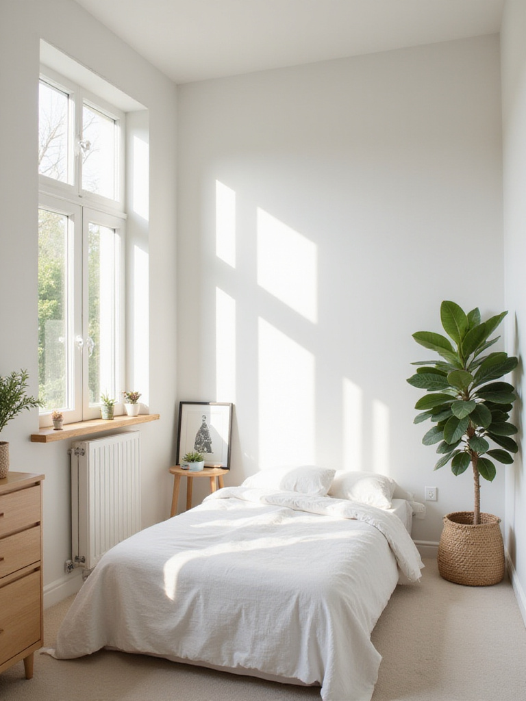 Clean and uncluttered small bedroom showcasing minimalist design principles