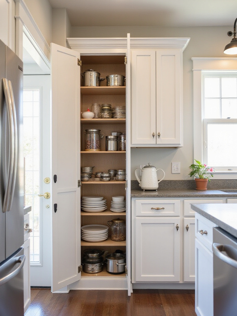 Kitchen cabinets with roll-out shelves maximizing storage and accessibility