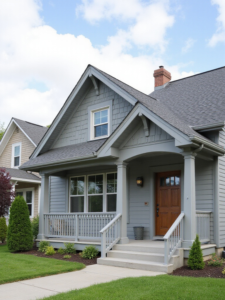 Front porch with a new gable roof, providing shelter and enhancing curb appeal.