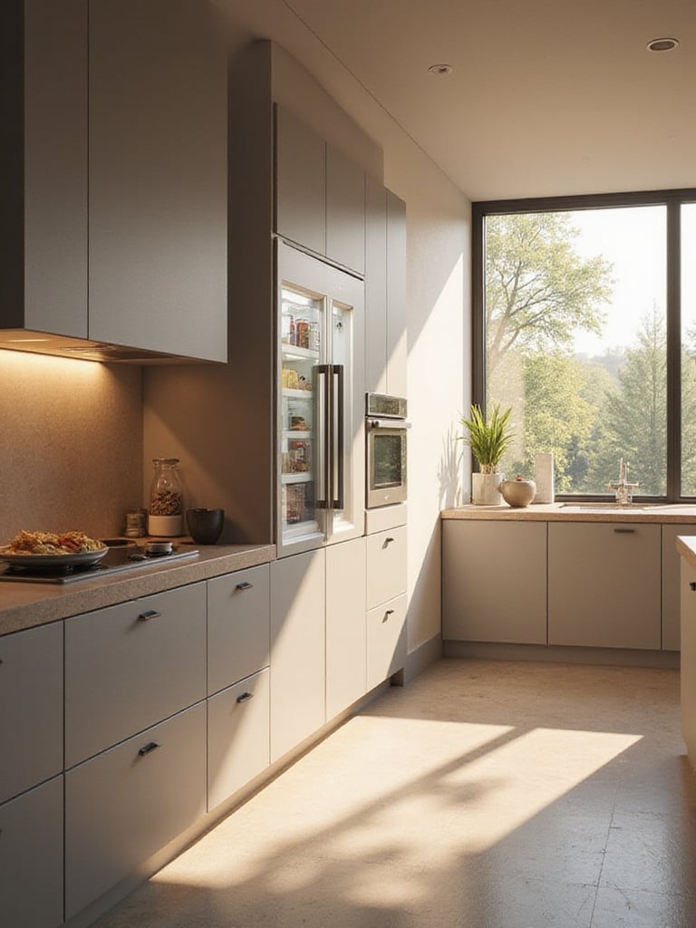 Modern tech-savvy kitchen with smart appliances