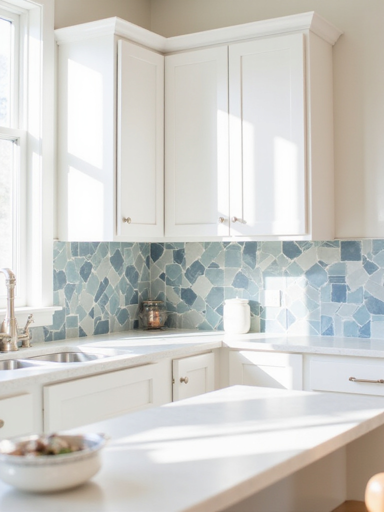 DIY peel and stick tile backsplash in a modern kitchen