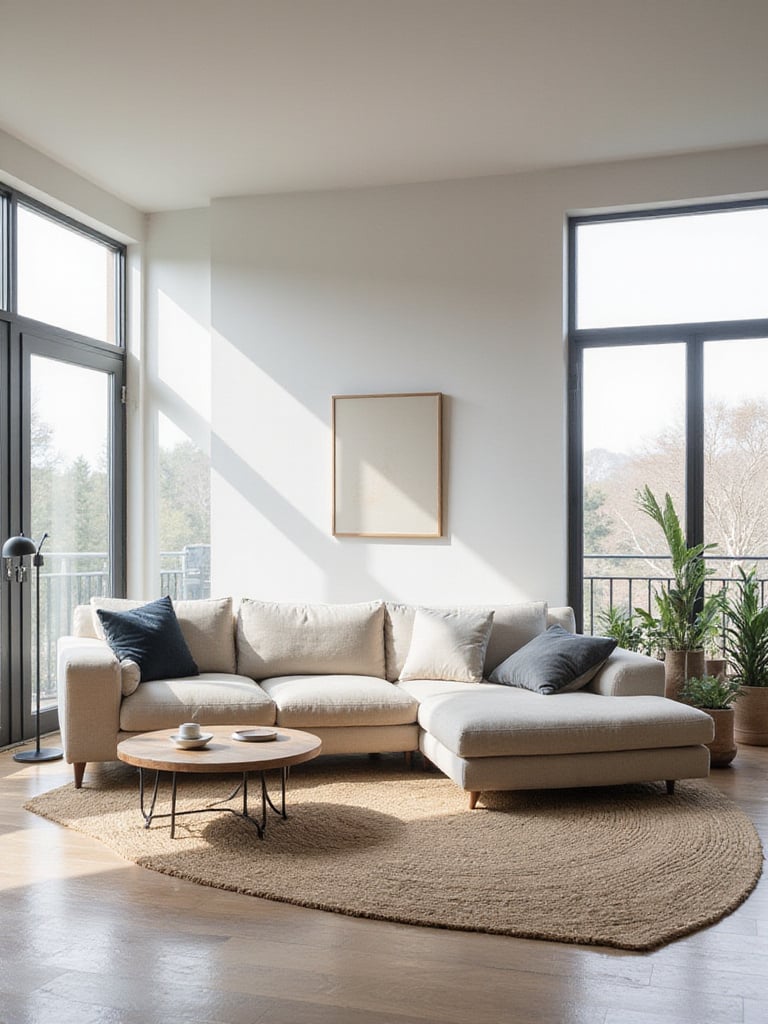 A comfortable, stylish sofa anchors a bright, well-decorated living room, showcasing how the right sofa can be the heart of the space.