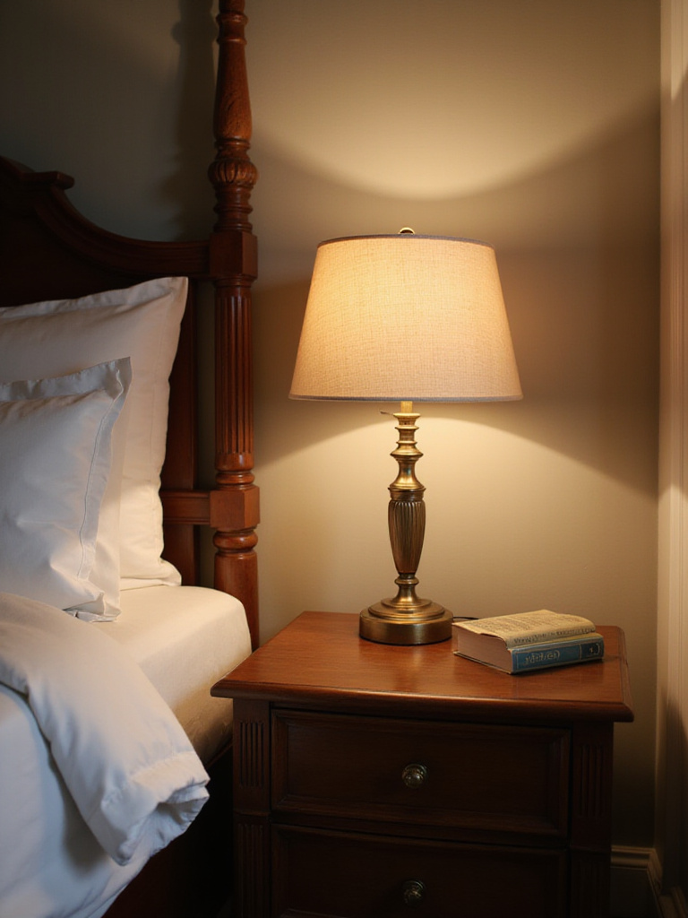 Classic bedside table lamp for cozy reading in a bedroom