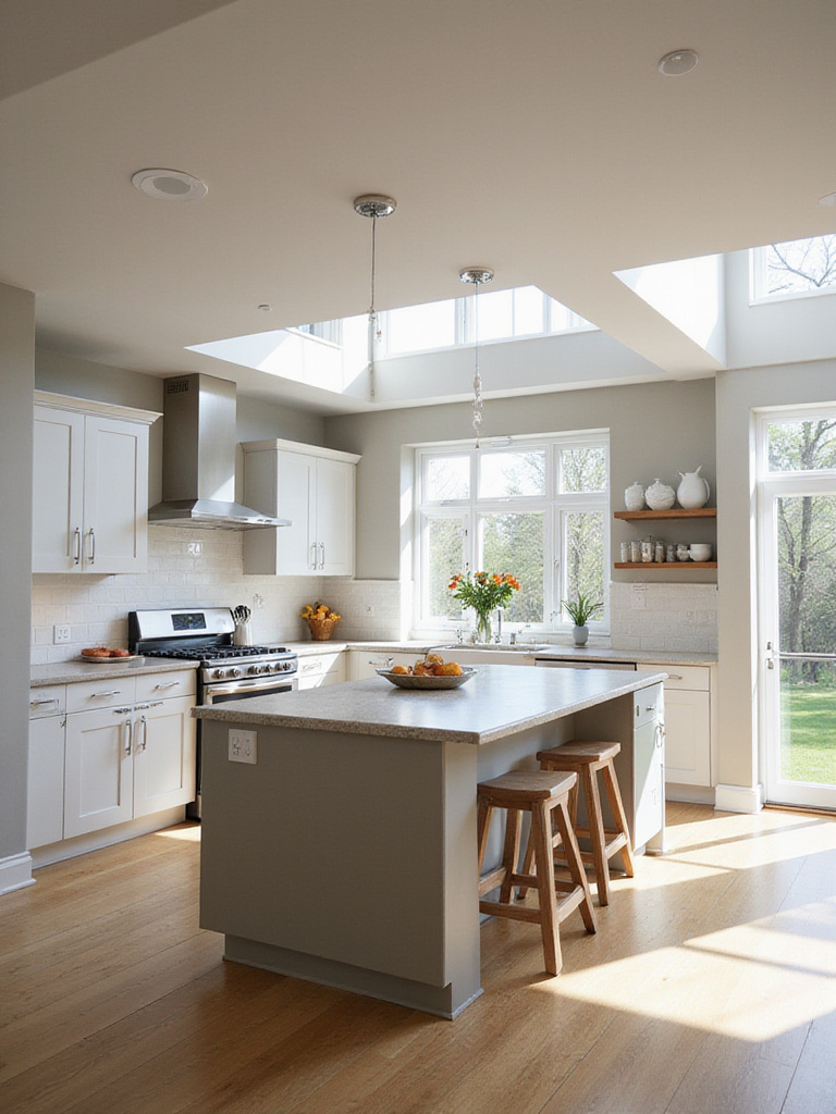 Modern kitchen interior showcasing a functional layout and beautiful design.