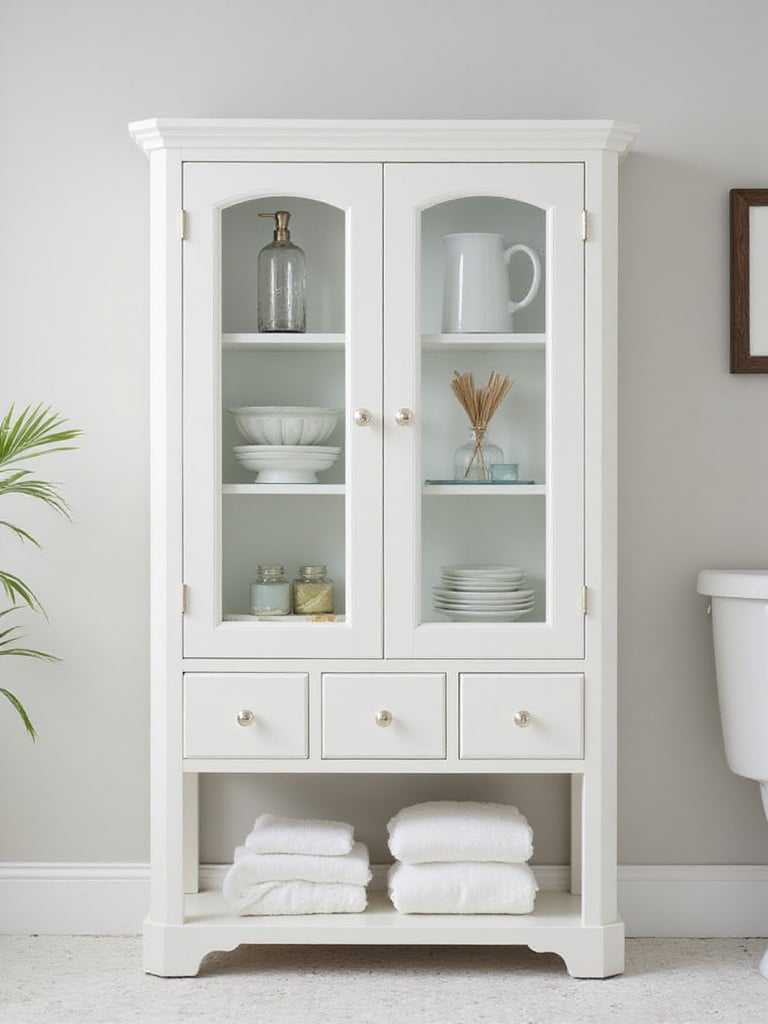 Glass Front Cabinets: Displaying Your Bathroom Wares