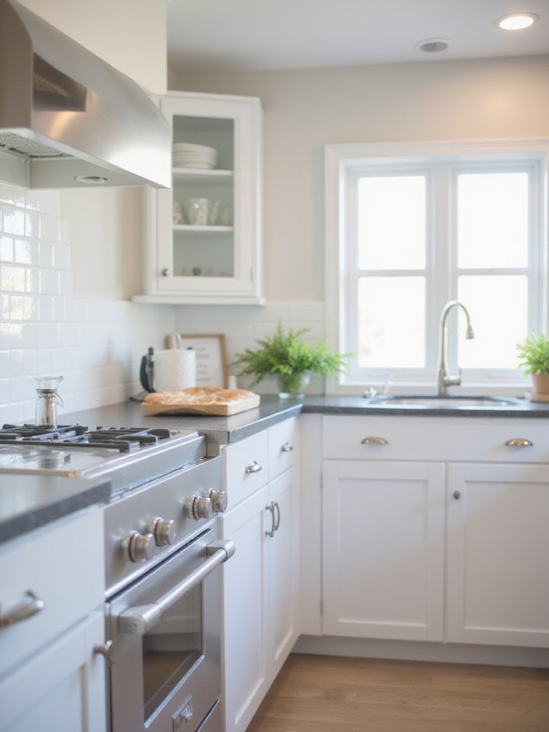 Modern kitchen with updated cabinet hardware