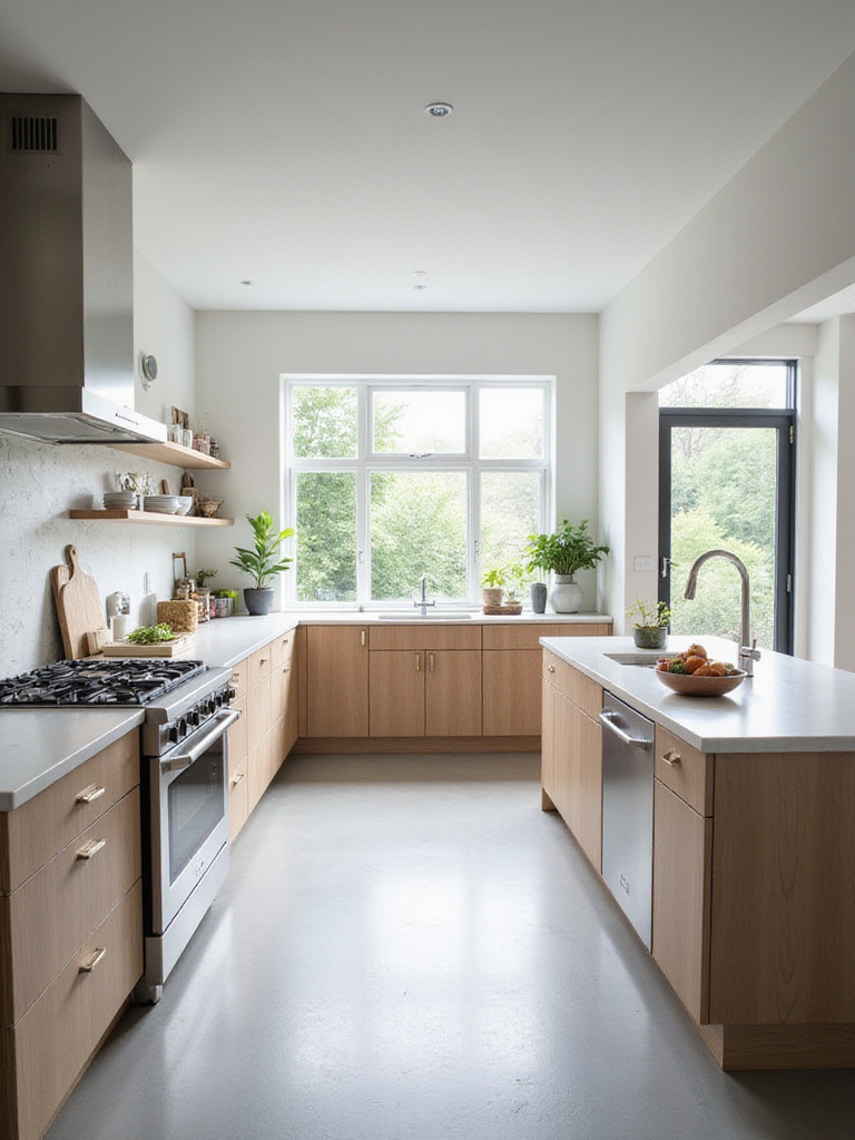 Modern kitchen layout showcasing seamless flow and functionality