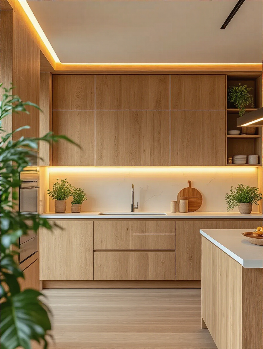 Eco-friendly kitchen cabinets made from sustainable materials