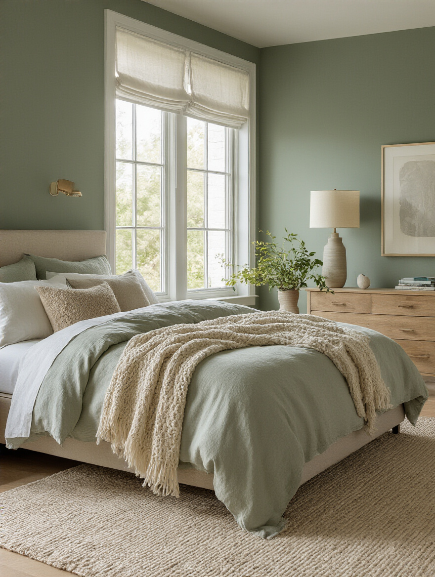 Portrait-style bedroom mood concept: calming sanctuary or energizing space