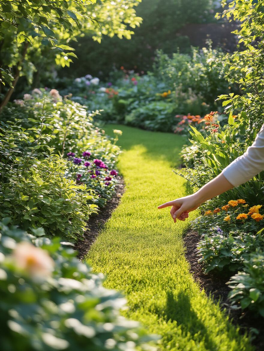 A detailed sunlight survey of a garden showing bright sunlit areas and shaded spots, crucial for optimal shrub placement and healthy landscaping.
