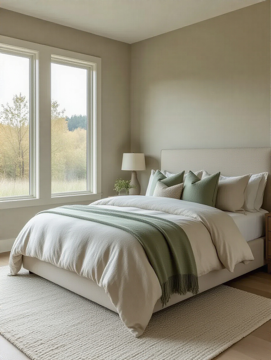 Master bedroom floor plan showcasing optimal furniture placement and defined zones with elegant furnishings and clear traffic paths.